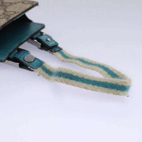 GUCCI GG Supreme Pouch PVC Leather Beige 125848 Auth 113564 - Picture 11 of 16